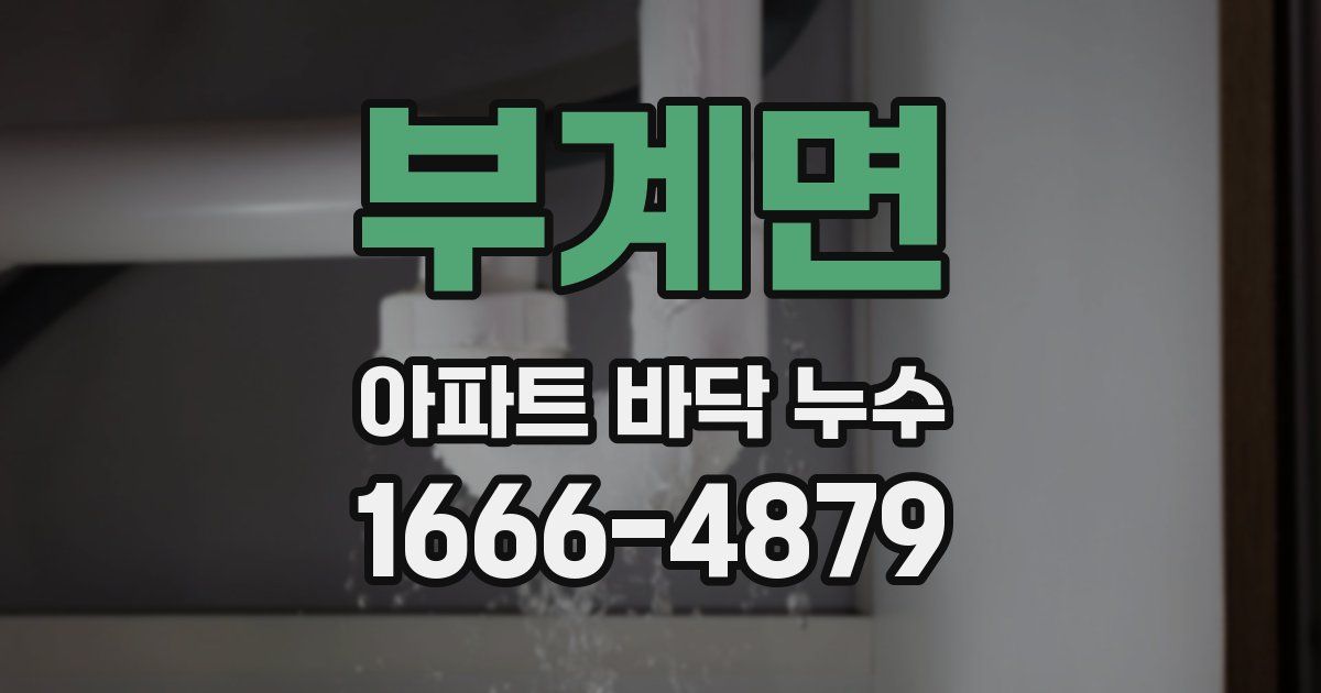 부계면 아파트 바닥 누수
