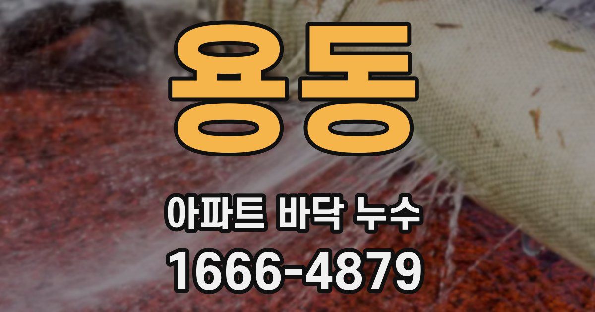 용동 아파트 바닥 누수