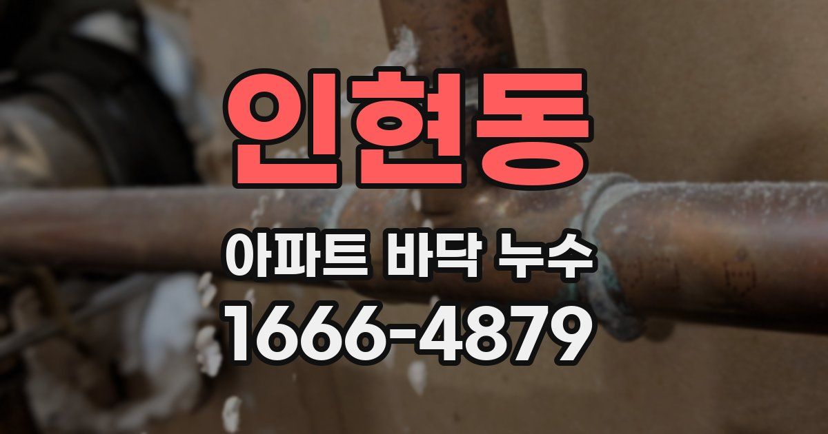 인현동 아파트 바닥 누수
