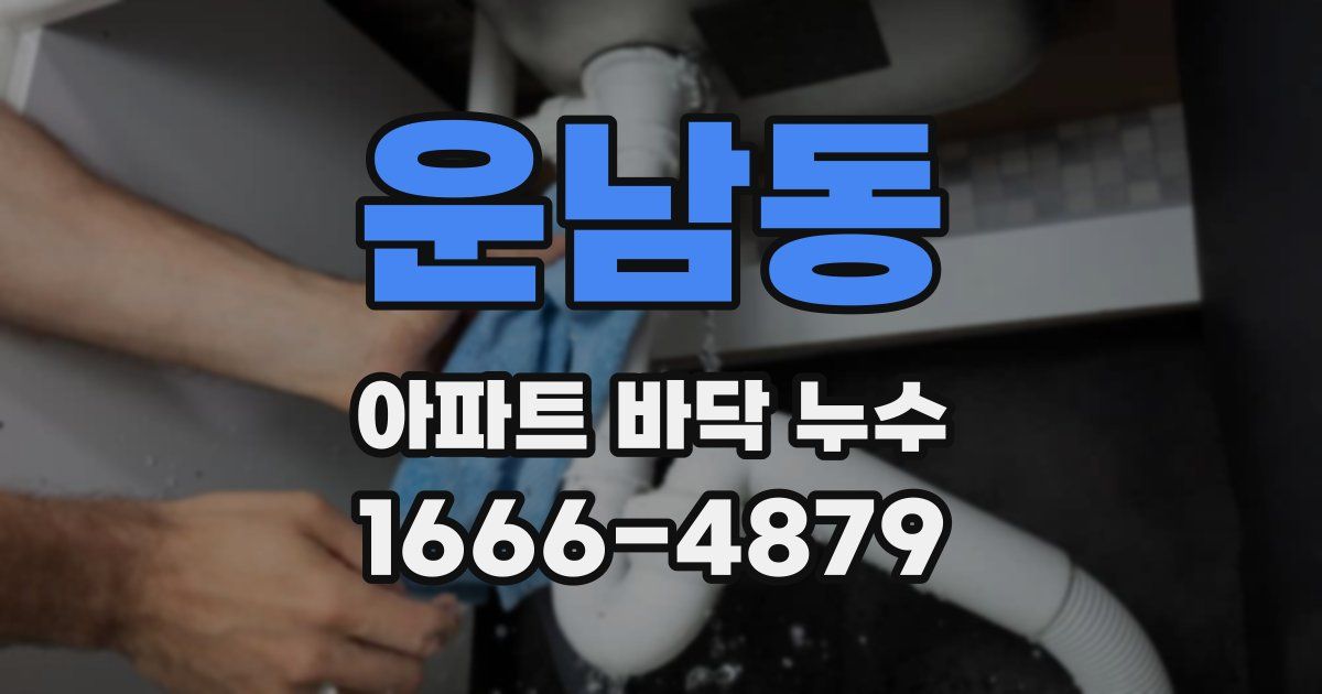 운남동 아파트 바닥 누수