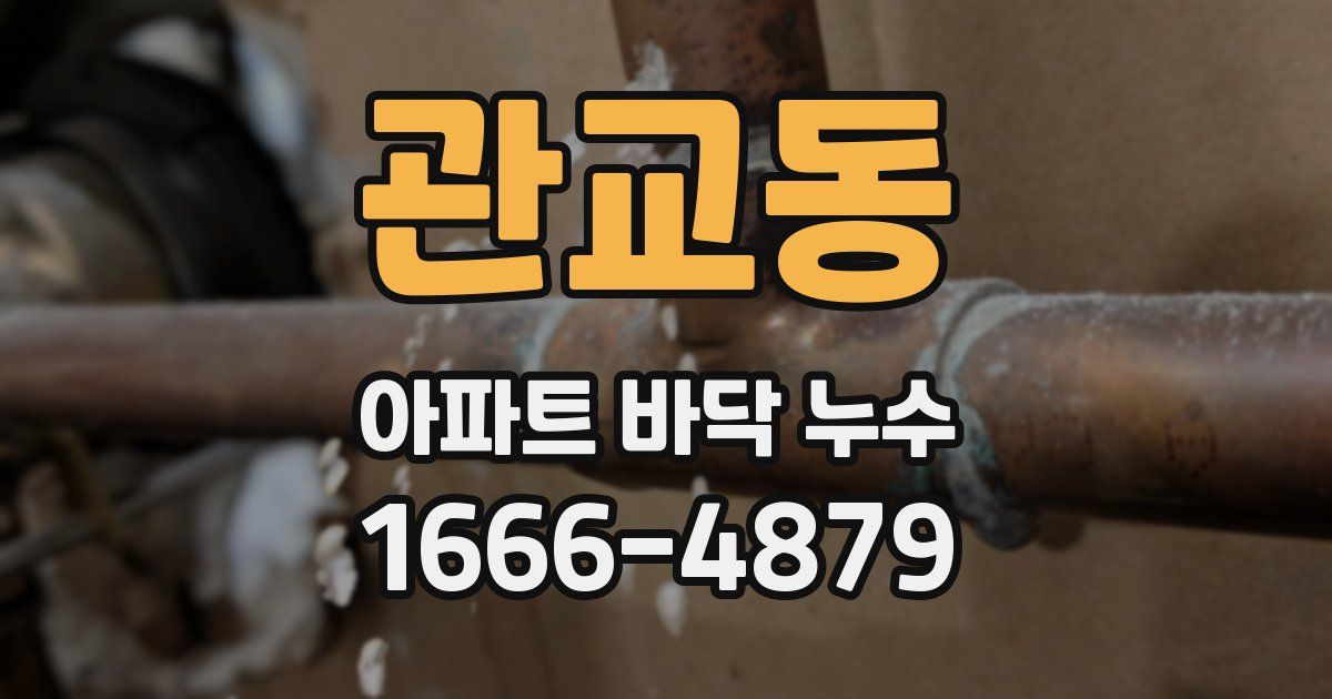 관교동 아파트 바닥 누수