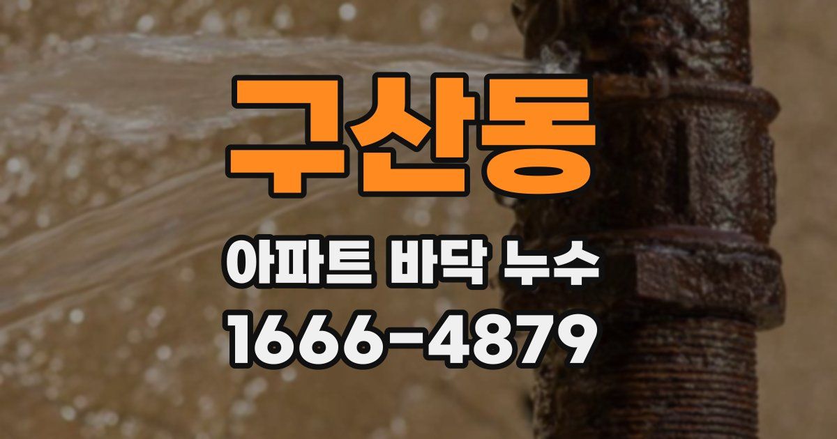 구산동 아파트 바닥 누수