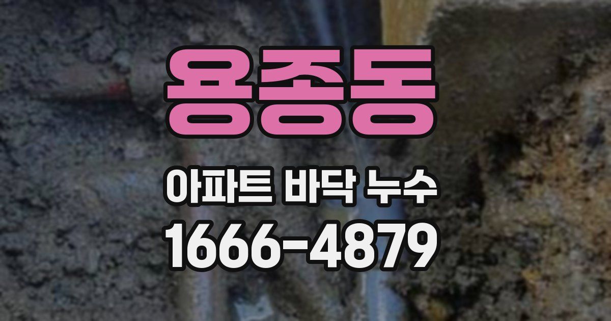 용종동 아파트 바닥 누수