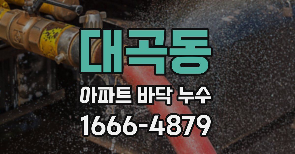 대곡동 아파트 바닥 누수