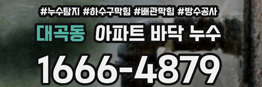 대곡동 아파트 바닥 누수