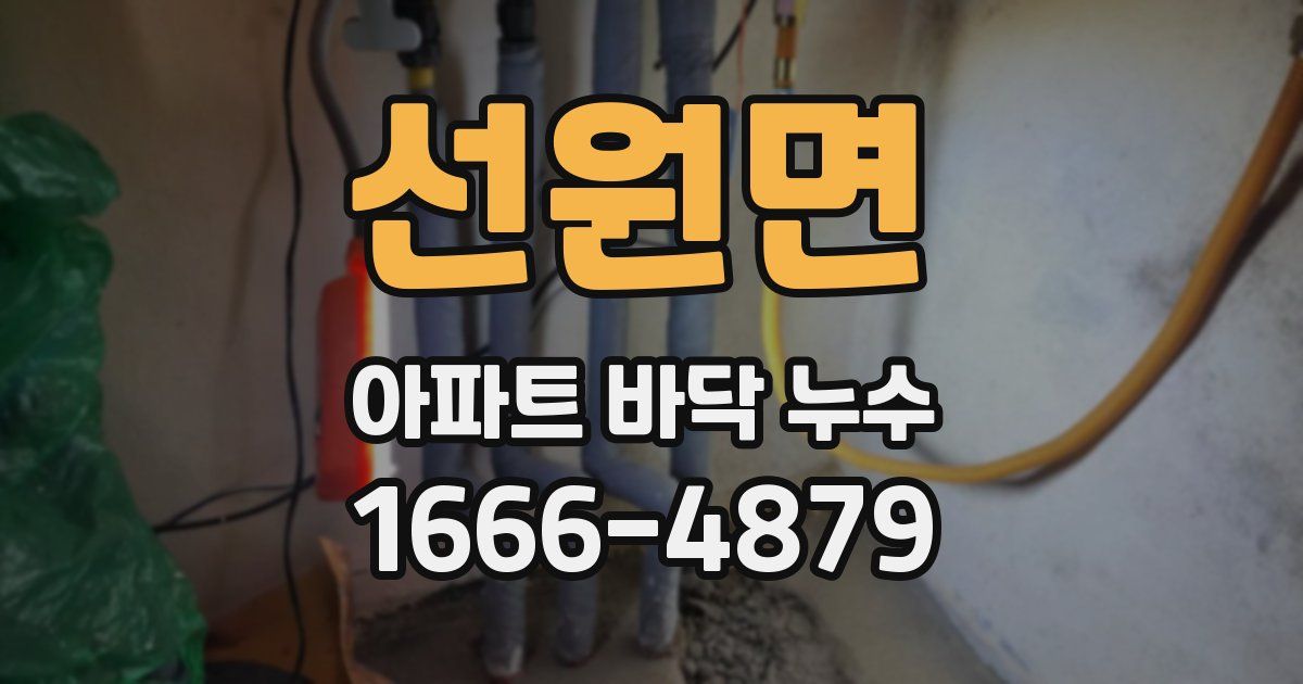 선원면 아파트 바닥 누수