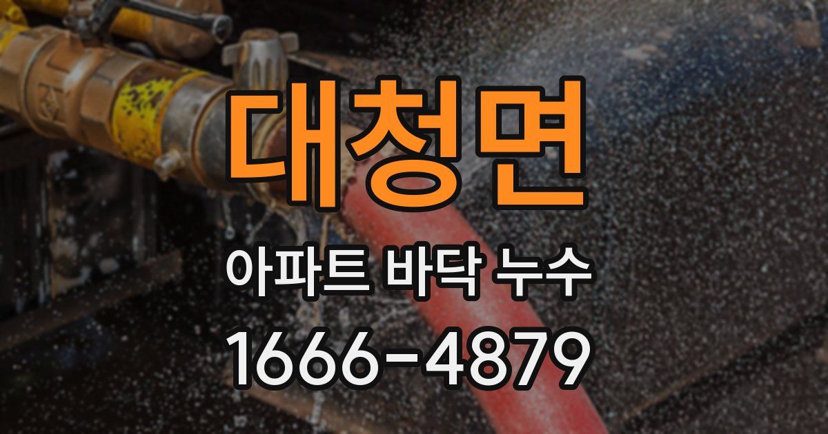 대청면 아파트 바닥 누수