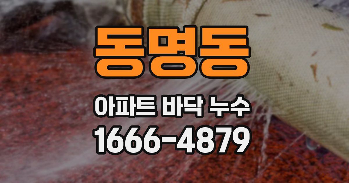 동명동 아파트 바닥 누수
