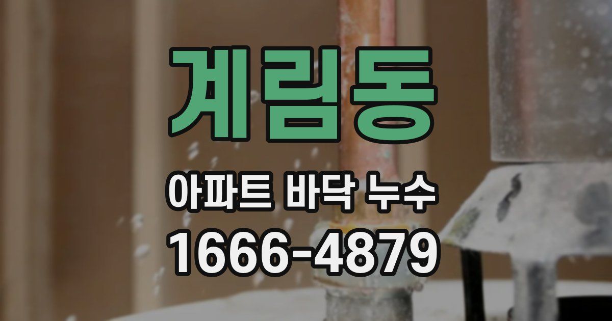 계림동 아파트 바닥 누수