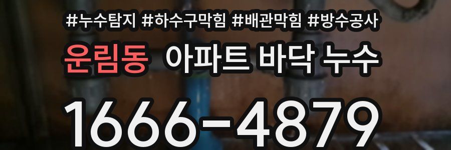 운림동 아파트 바닥 누수