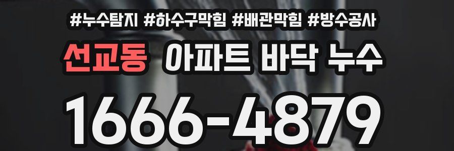 선교동 아파트 바닥 누수