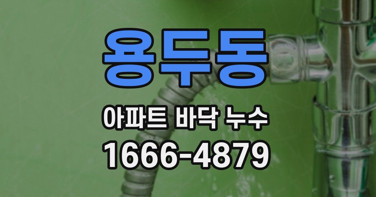 용두동 아파트 바닥 누수