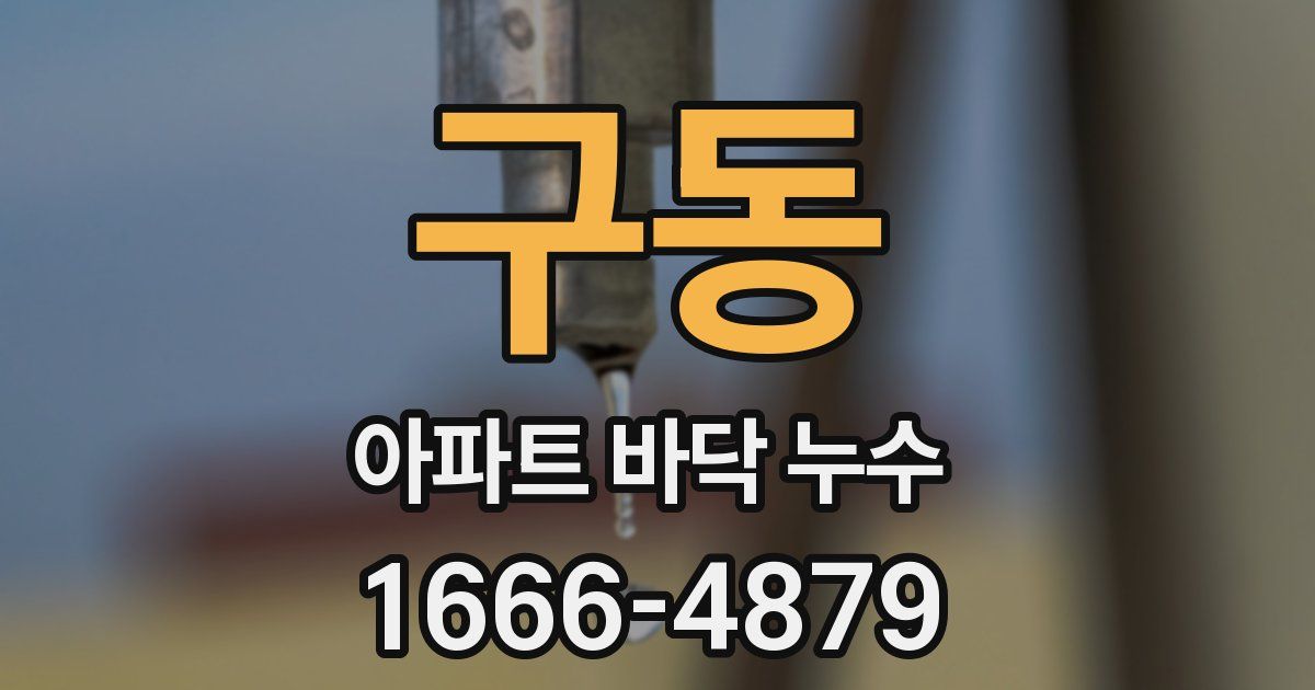 구동 아파트 바닥 누수