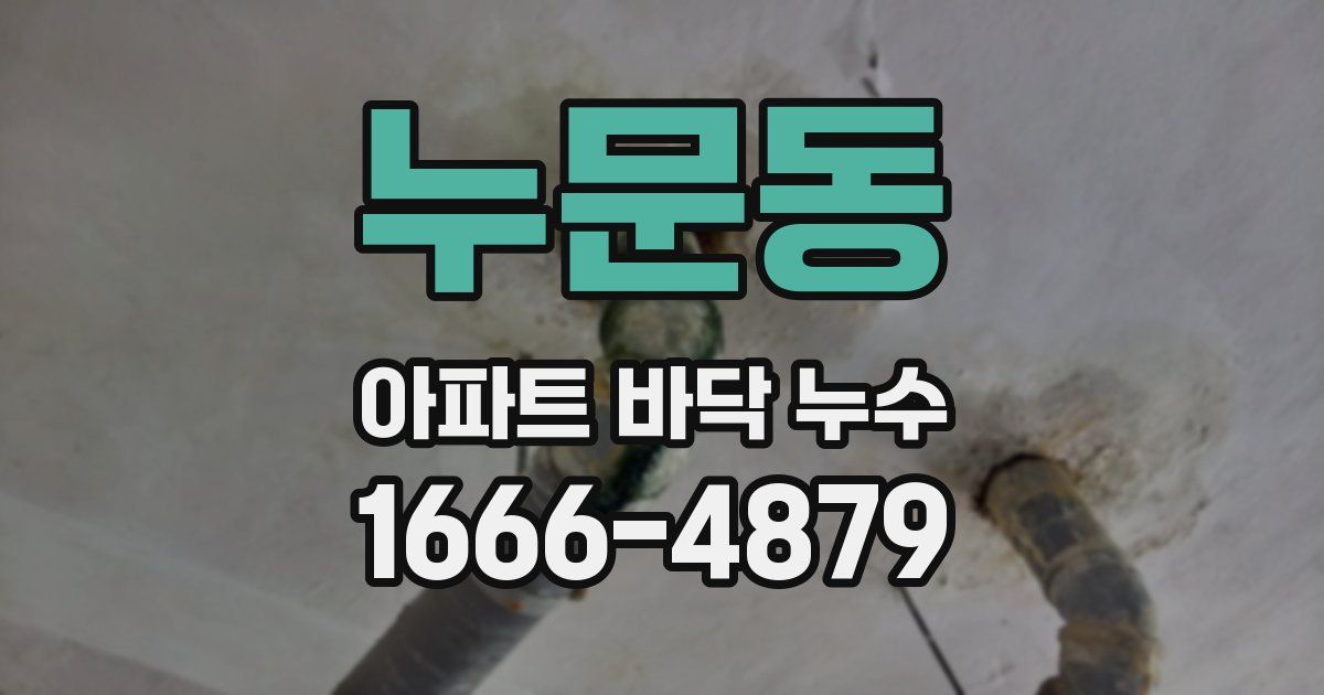 누문동 아파트 바닥 누수