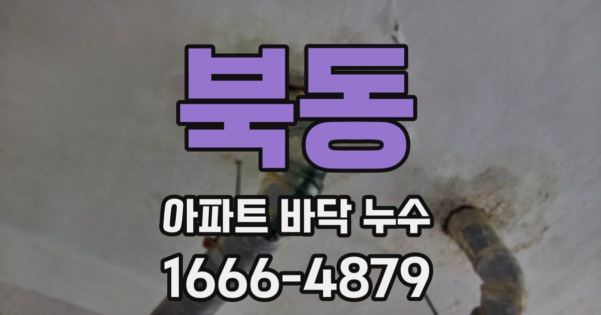 북동 아파트 바닥 누수