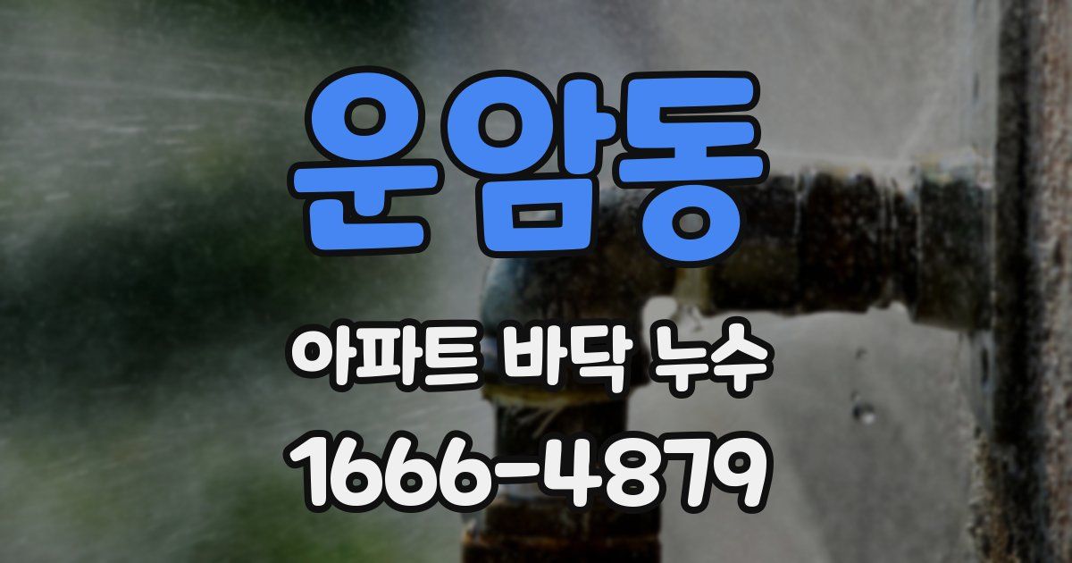 운암동 아파트 바닥 누수