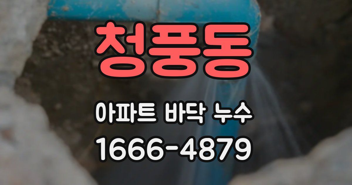 청풍동 아파트 바닥 누수