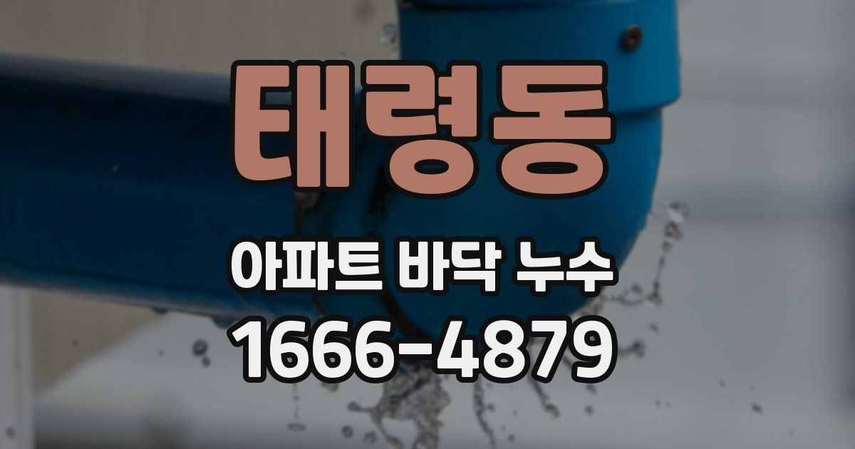 태령동 아파트 바닥 누수