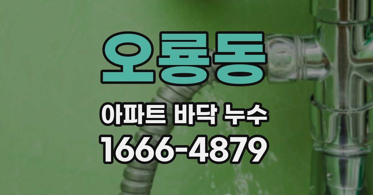 오룡동 아파트 바닥 누수