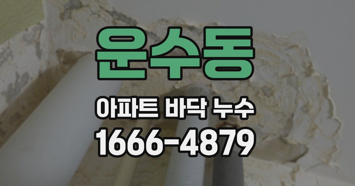 운수동 아파트 바닥 누수