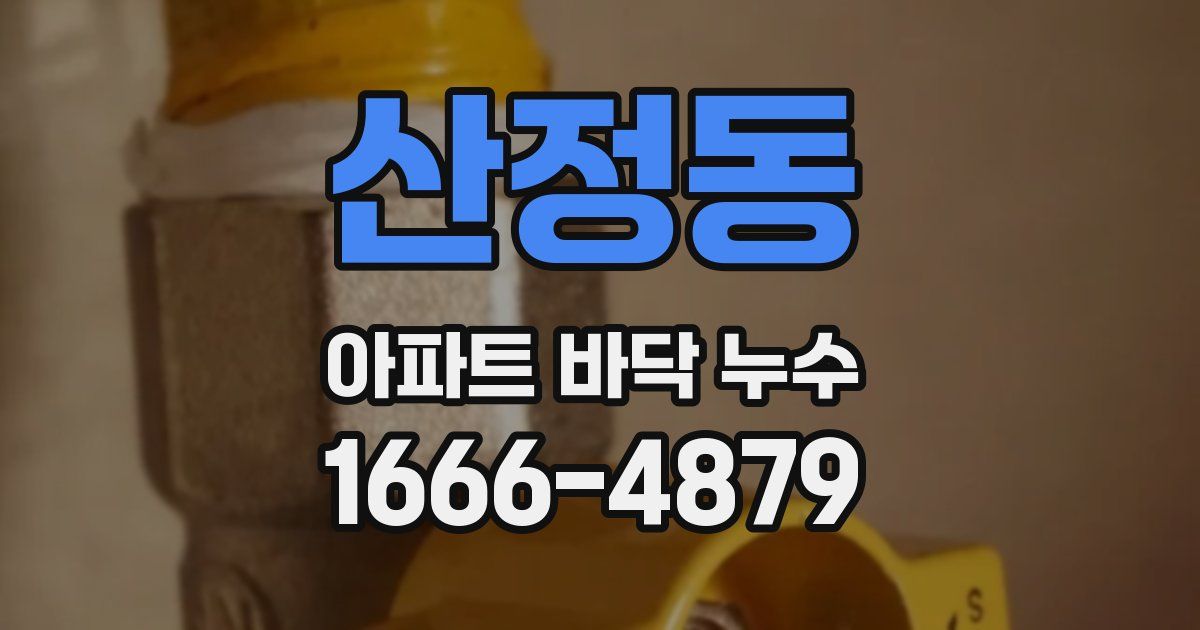 산정동 아파트 바닥 누수