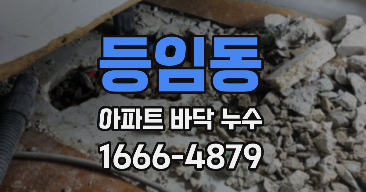 등임동 아파트 바닥 누수