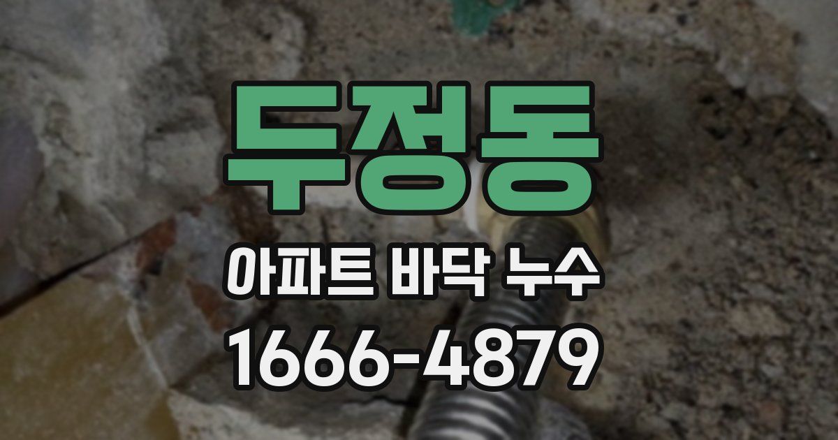 두정동 아파트 바닥 누수