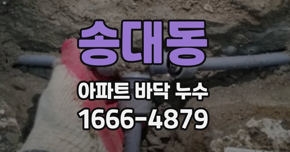 송대동 아파트 바닥 누수