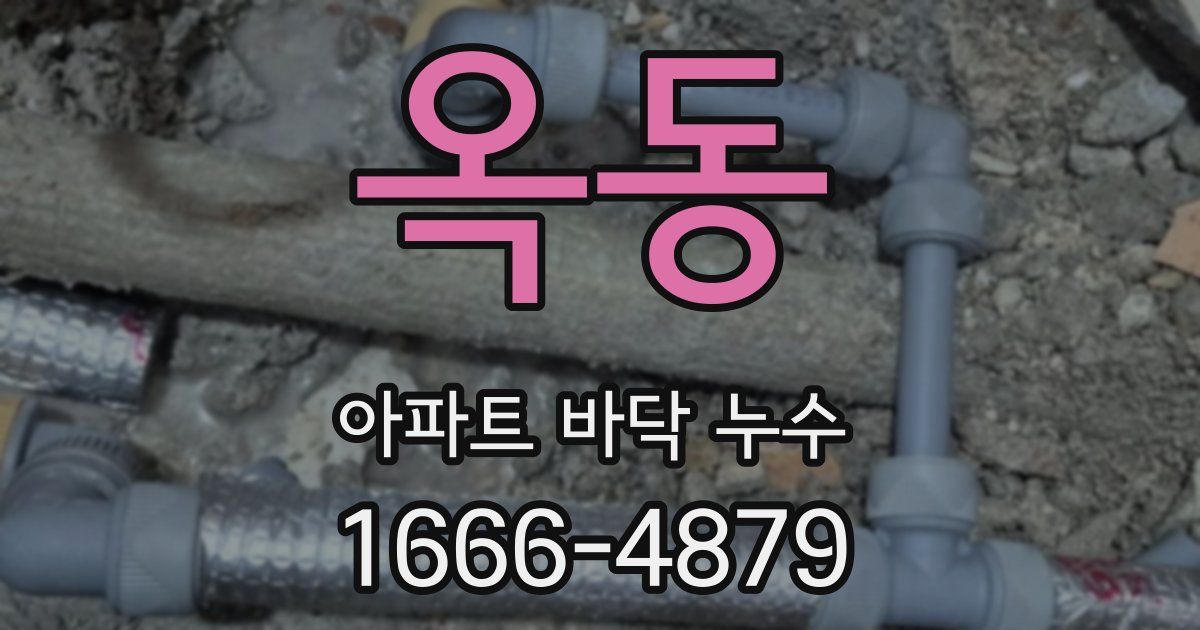 옥동 아파트 바닥 누수