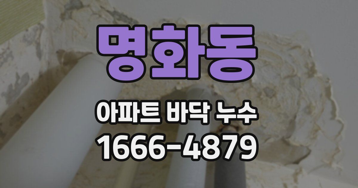 명화동 아파트 바닥 누수