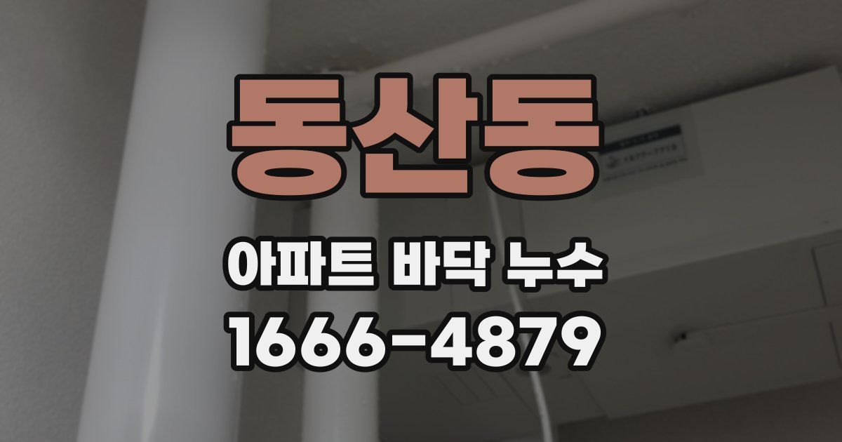 동산동 아파트 바닥 누수