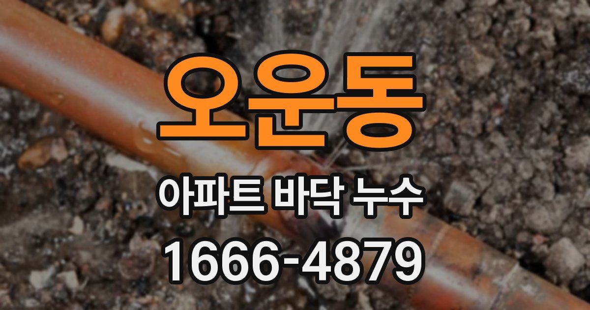 오운동 아파트 바닥 누수