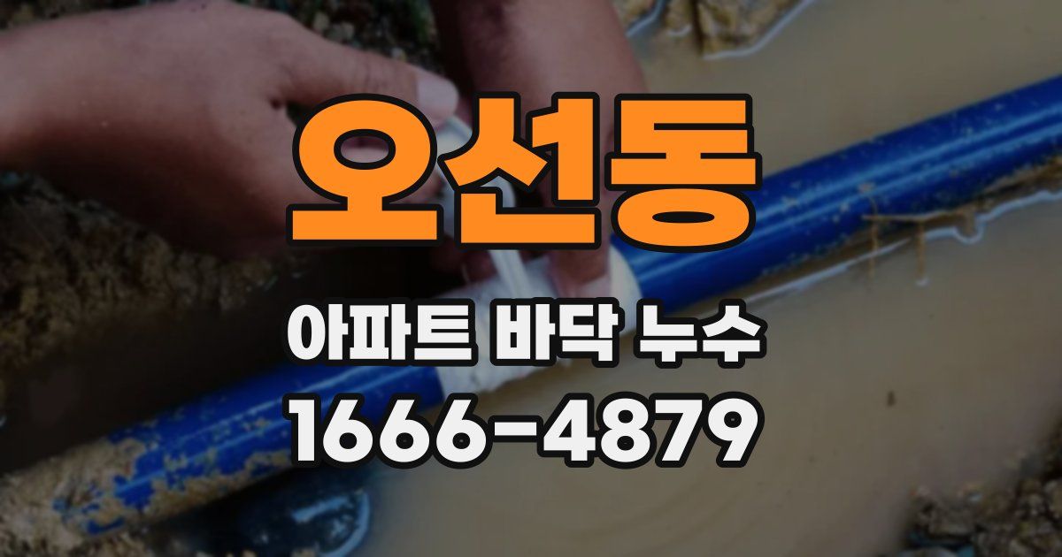 오선동 아파트 바닥 누수