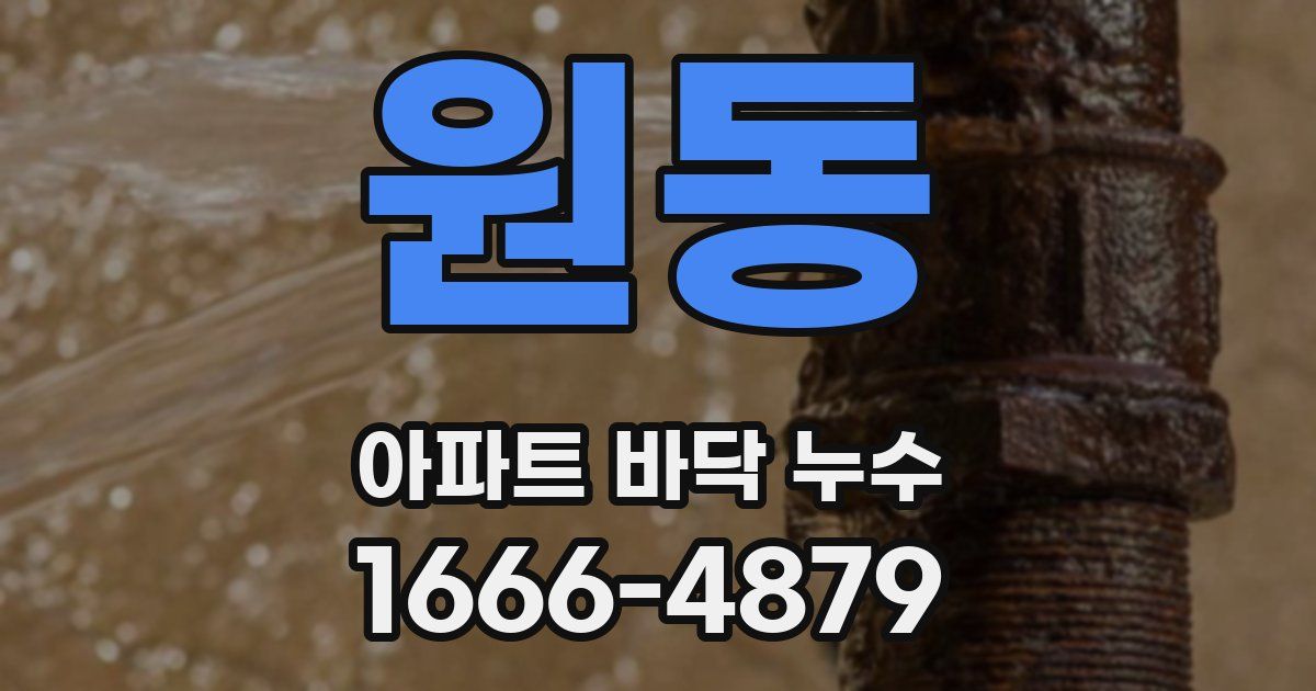 원동 아파트 바닥 누수