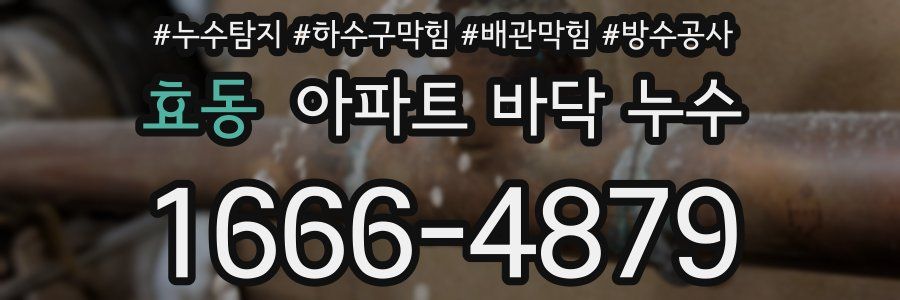 효동 아파트 바닥 누수