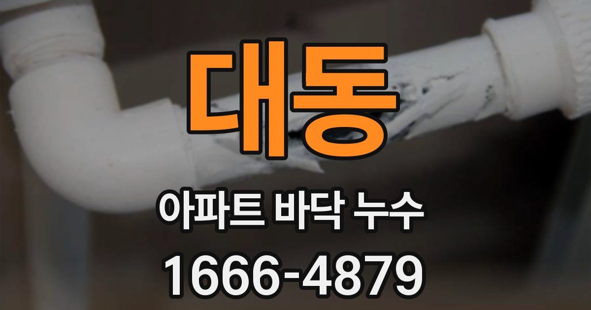 대동 아파트 바닥 누수