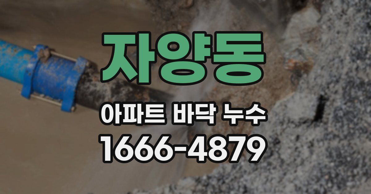자양동 아파트 바닥 누수