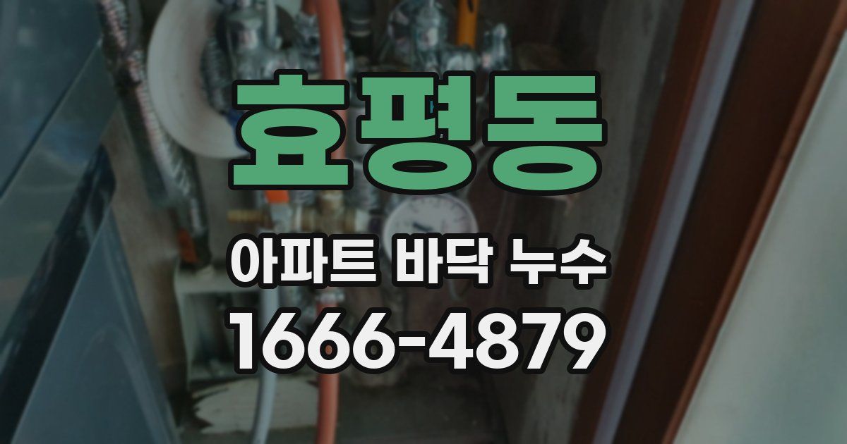 효평동 아파트 바닥 누수