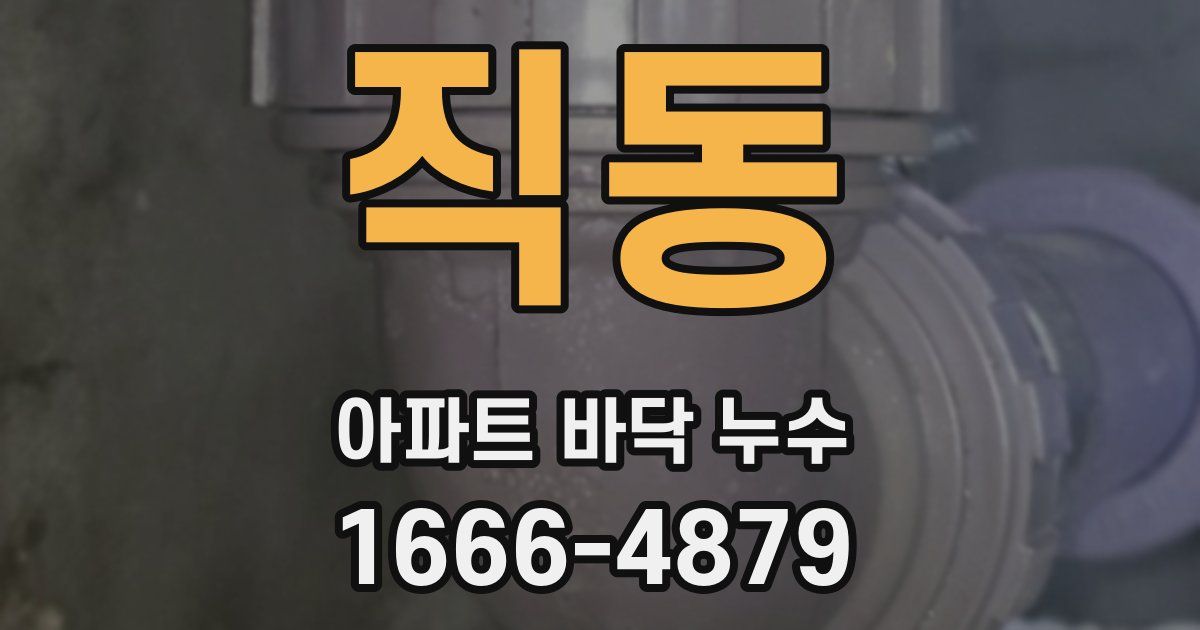 직동 아파트 바닥 누수