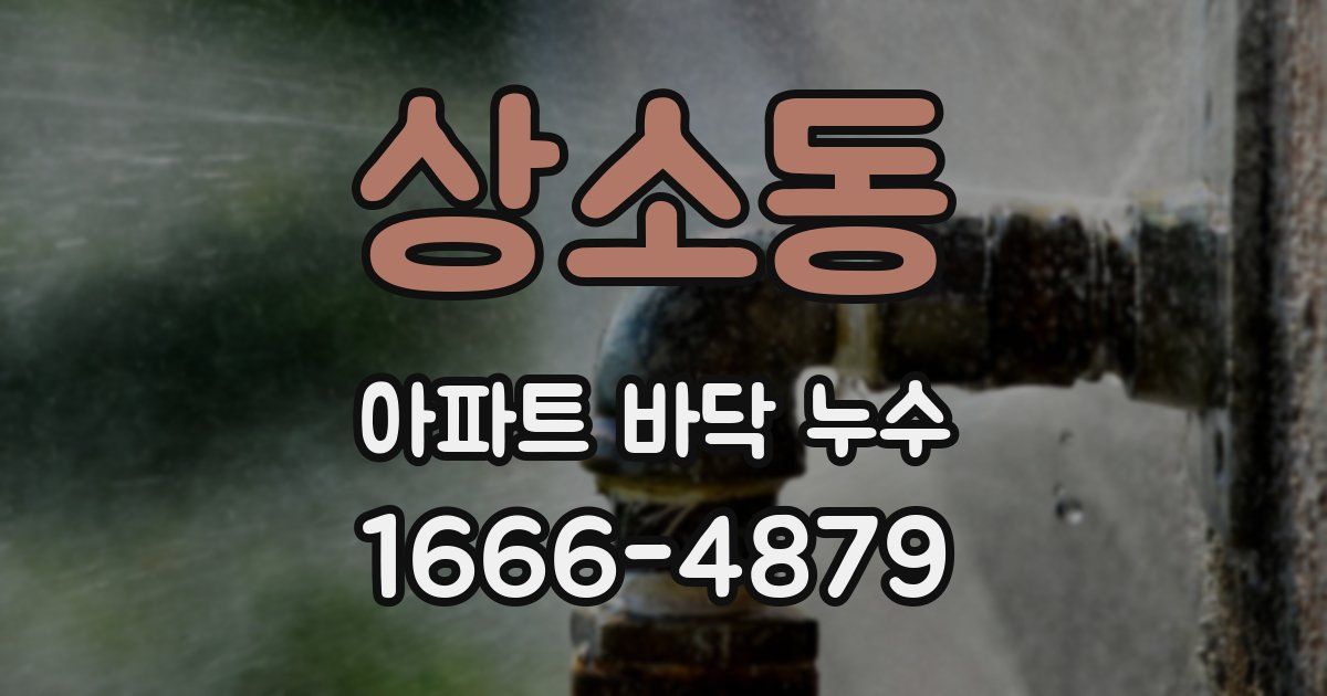 상소동 아파트 바닥 누수