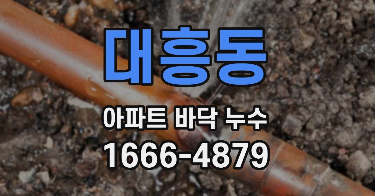 대흥동 아파트 바닥 누수
