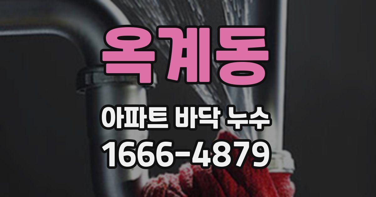 옥계동 아파트 바닥 누수