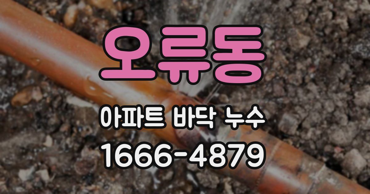 오류동 아파트 바닥 누수