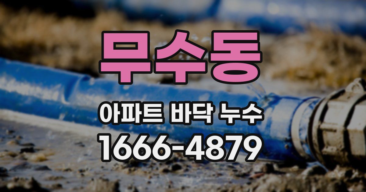 무수동 아파트 바닥 누수