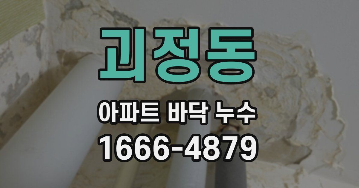 괴정동 아파트 바닥 누수