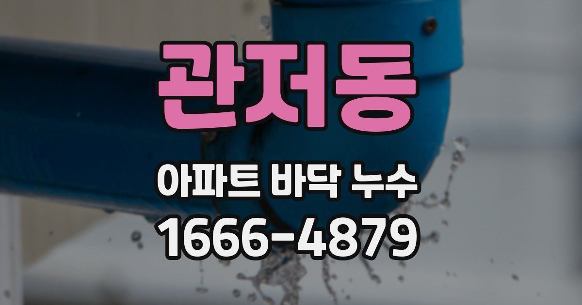 관저동 아파트 바닥 누수