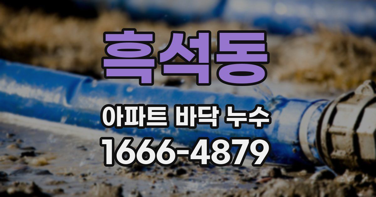 흑석동 아파트 바닥 누수