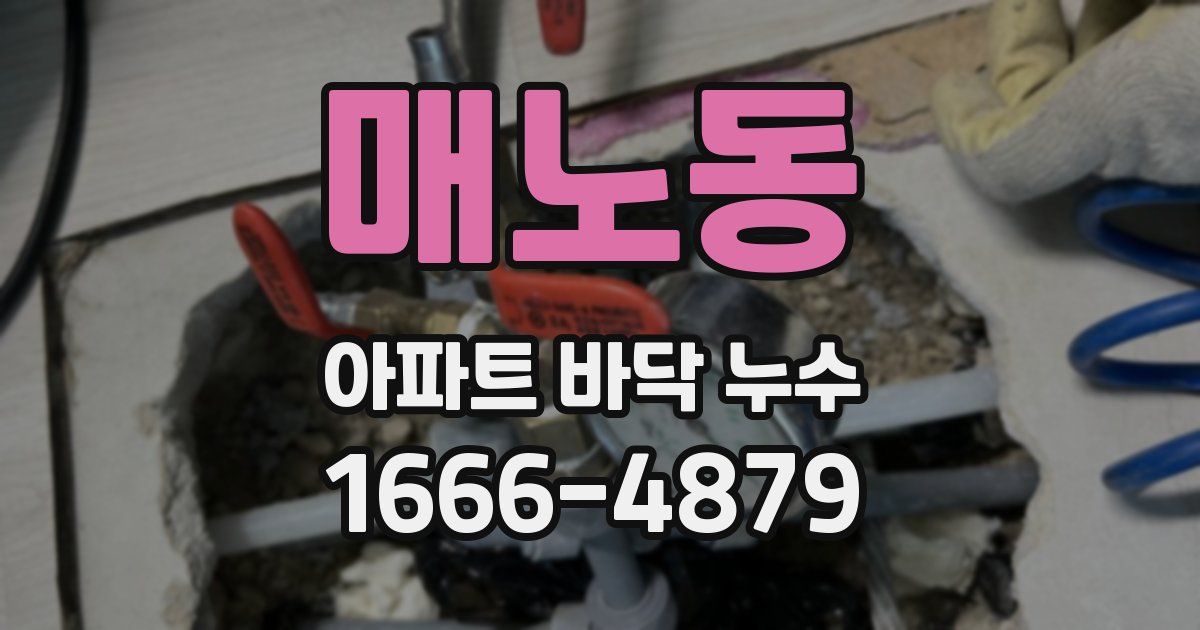 매노동 아파트 바닥 누수