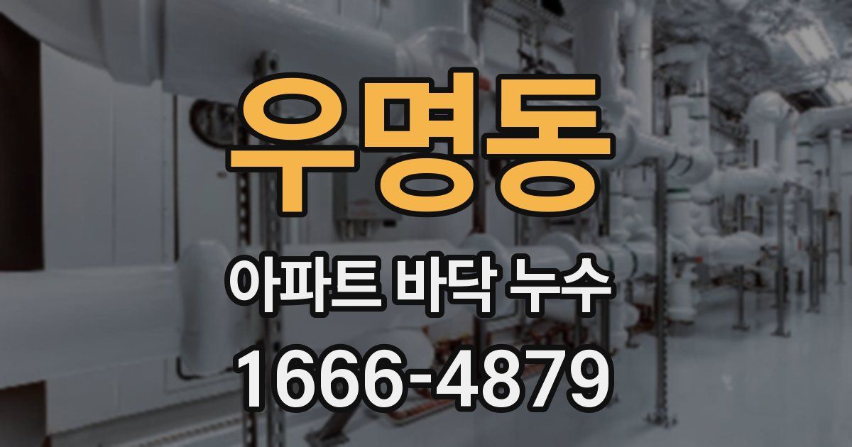 우명동 아파트 바닥 누수