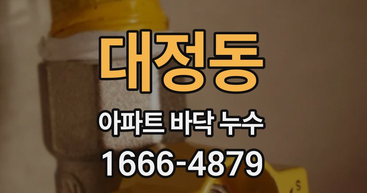 대정동 아파트 바닥 누수